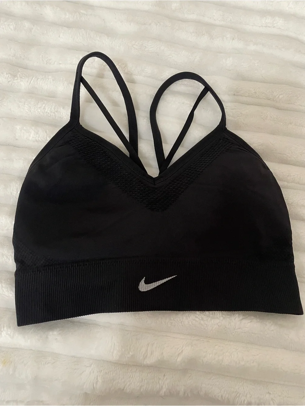 Nike Black Strappy V-Neck Sports Bra